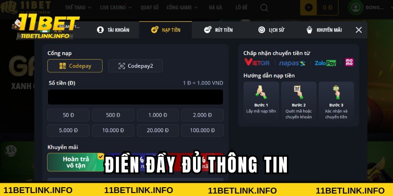Điền số tiền & Khuyến mãi Điền số tiền & Khuyến mãi